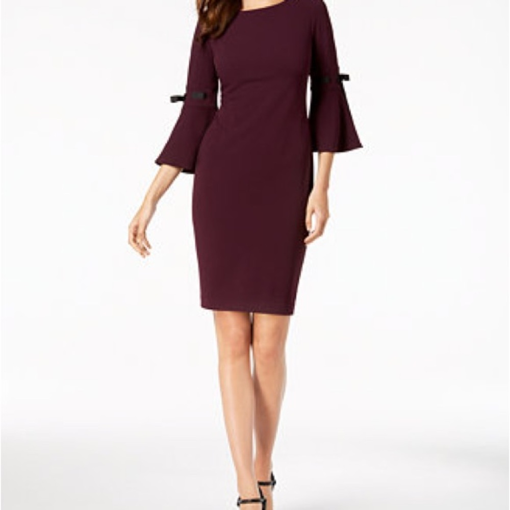 Calvin Klein Deep Purple Long Sleeve Dress